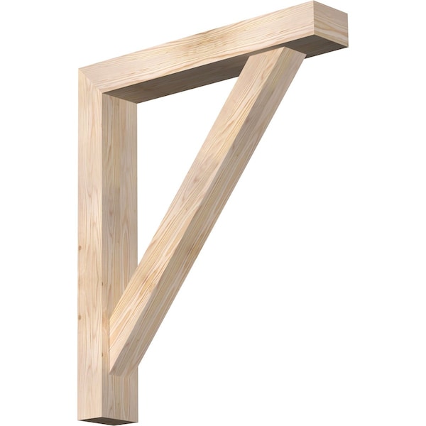 Ekena Millwork Traditional Block Smooth Bracket w/ Offset Brace, Douglas Fir, 5 1/2"W x 32"D x 38"H BKT0604X32X38TRA05SDF - main